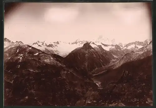 Fotografie Fotograf unbekannt, Nägelisgrätli, Ansicht Nägelisgrätli, Aussicht vom Berg auf die Alpen