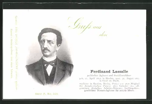 AK Ferdinand Lassalle, politischer Agitator und Sozialistenführer