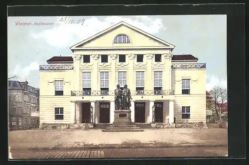 AK Weimar, Hoftheater und Denkmal