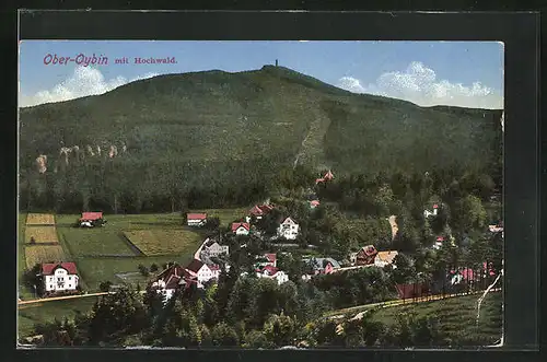 AK Ober-Oybin, Ortsansicht mit Hochwald
