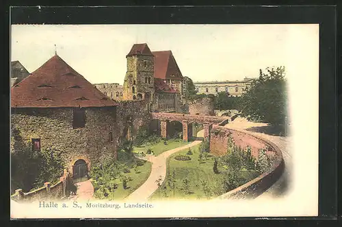 AK Halle a. S., Moritzburg, Landseite