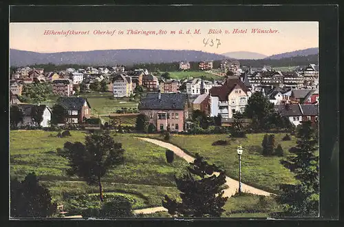 AK Oberhof in Thüringen, Blick vom Hotel Wünscher auf den Ort