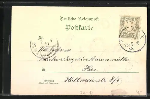 Präge-AK Jahreszahl mit Kleeblatt, Neujahrsgruss 1901