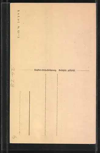 Steindruck-AK Ortspartie mit Gedicht von Willy Böhme