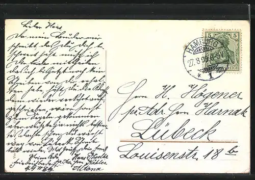 AK Hamburg, XVI. Dt. Bundesschiessen 1909, Schützenbummel auf St. Pauli, Schützenverein