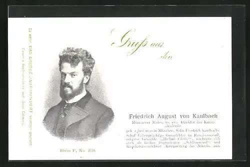 Künstler-AK Hermann Kaulbach: Friedrich August von Kaulbach, Münchener Maler, bis 1891 Direktor der Kunstakademie