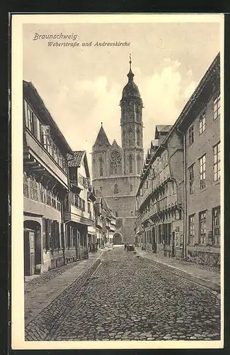 AK Braunschweig, 29. Bundesfest des D. R. B., Weberstrasse und Andreaskirche