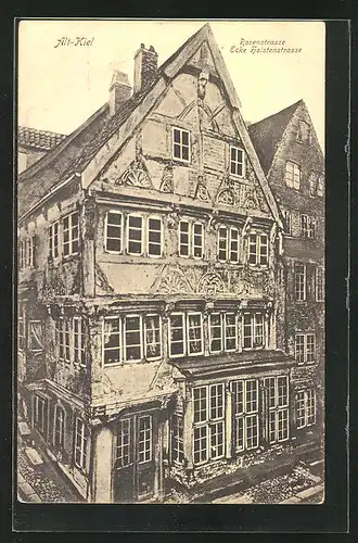AK Kiel, Altes Haus Rosenstrasse Ecke Holstenstrasse