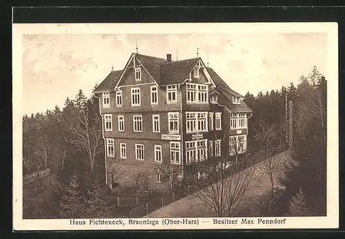 AK Braunlage / Oberharz, Haus Fichteneck im Herbst