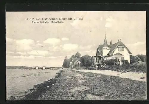 AK Neustadt i. Holst., Partie bei der Strandhalle