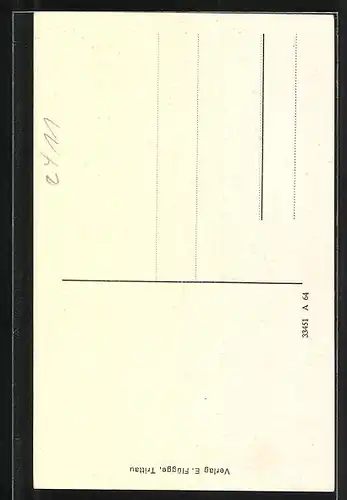 AK Sandesneben i. Lbg., Kaufhaus mit Kirche im Hintergrund