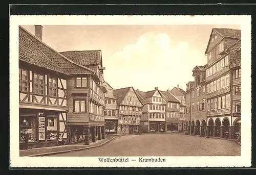 AK Wolfenbüttel, Strassenpartie mit Krambuden