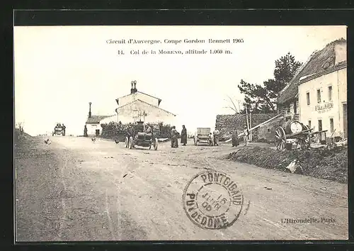 AK Circuit d`Auvergne, Coupe Grodon Bennett 1905, Col de la Moreno, Autorennen