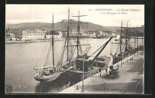 AK Cherbourg, Le Port du Commerce et la Montagne du Roule, Hafen