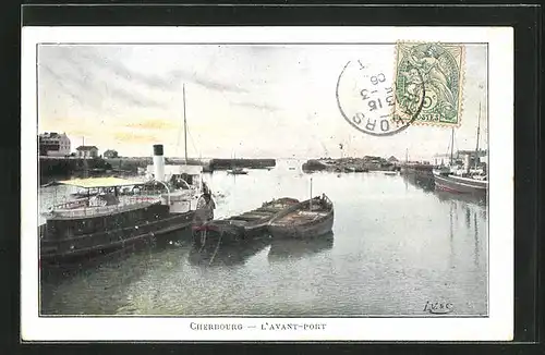 AK Cherbourg, L`Avant-Port, Hafen