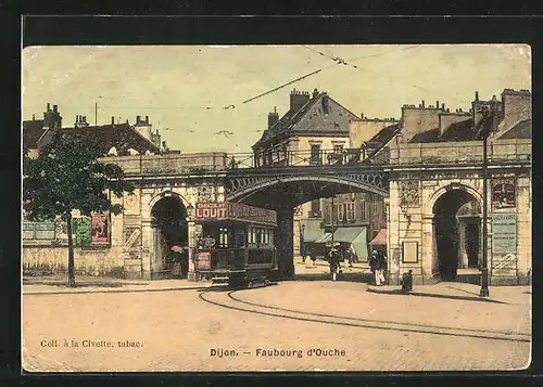 AK Dijon, Faubourg d`Ouche, Strassenbahn