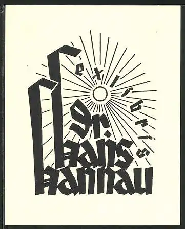 Exlibris Dr. Hans Hannau, Sonne