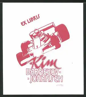 Exlibris Kim Barnekov Johansen, Formel 1 fahrer