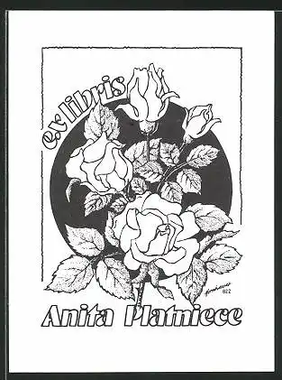 Exlibris Anita Platniece, Rose