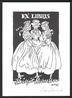 Exlibris Birgit Thomsen, Frauen im Kleid
