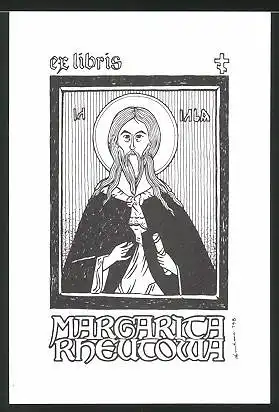 Exlibris Margarica Rheutouia, Heilige Person