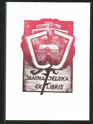 Exlibris Janina Jelska, Haus mit Garten