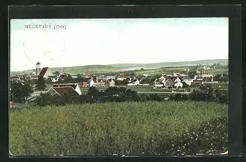 AK Neustadt /Orla, Panoramablick auf die Ortschaft