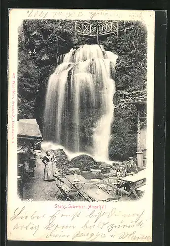 AK Rathen /Sächs. Schweiz, Gasthaus am Amselfall