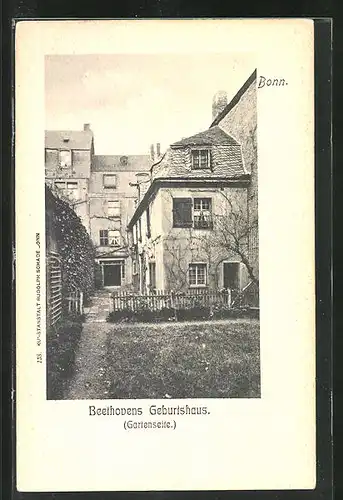 AK Bonn a. Rh., Beethovens Geburtshaus, Gartenseite