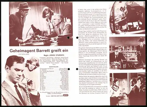 Filmprogramm IFB Nr. 7066, Geheimagent Barrett greift ein, George Mahari, Anne Francis, Regie: John Sturges