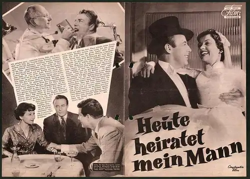 Filmprogramm DNF, Heute heiratet mein Mann, Liselotte Pulver, Johannes Heesters, Paul Hubschmid, Regie: Kurt Hoffmann