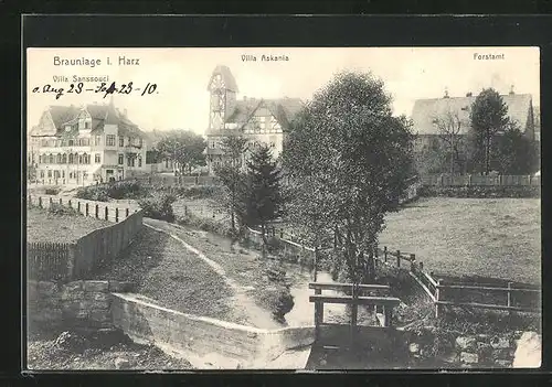 AK Braunlage i. Harz, Villa Sanssoci mit Villa Askania und Forstamt