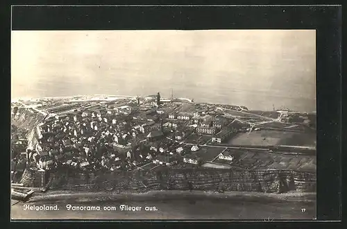 AK Helgoland, Panorama vom Flugzeug aus