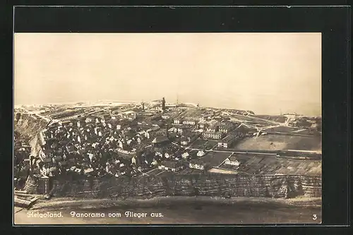 AK Helgoland, Panorama vom Flieger aus