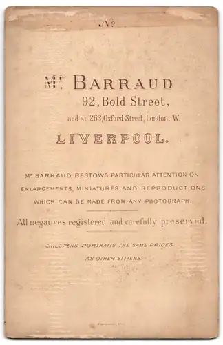 Fotografie Mr. Barraud, Liverpool, 92, Bold Street, Portrait Kinderpaar in modischer Kleidung