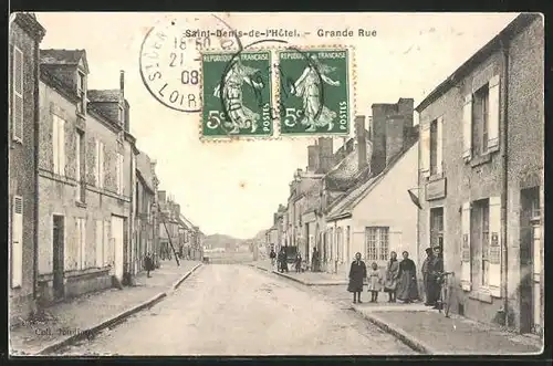AK Saint-Denis-de-l`Hôtel, Grande Rue, Strassenpartie