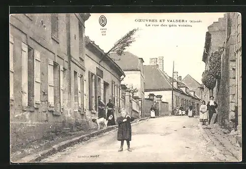 AK Coeuvres-et-Valsery, La rue des gais voisins, Strassenpartie