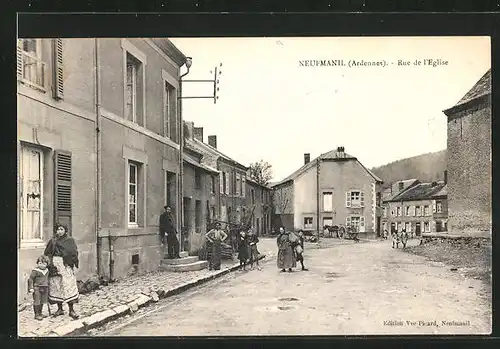 AK Neufmanil, Rue de l`Eglise, Strassenpartie