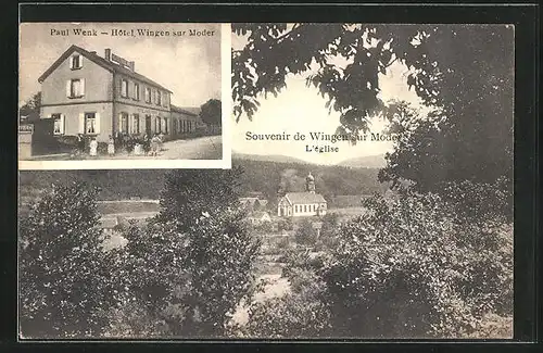 AK Wingen-sur-Moder, Hôtel Wingen-sur-Moder, L`église