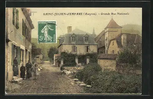 AK Saint-Julien-d`Empare, Grande Rue Nationale, Strassenpartie