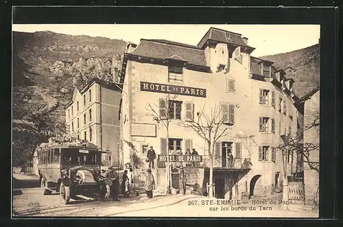 AK Ste-Enimie, Hôtel de Paris sur les bords du Tarn