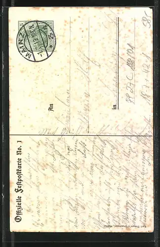 Künstler-AK Ganzsache PP27C188 /01: Mainz, 26. Verbands-Schiessen Mittelrhein Baden und Pfalz 1913, Armbrustschütze