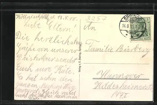 AK Springe, Gasthaus Cöllnischfeld