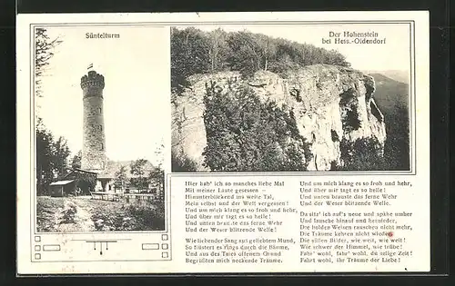 AK Hess.-Oldendorf, Der Hohenstein und Süntelturm