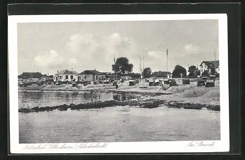 AK Kellenhusen, Lübeckerbucht mit Strandhäusern und Strandkörben