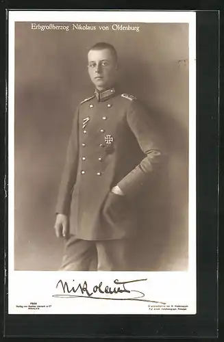 AK Erbgrossherzog Nikolaus von Oldenburg in Uniform