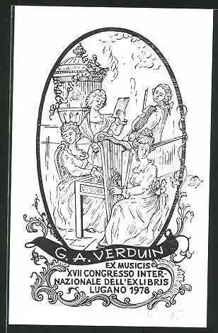 Exlibris G. A. Verduin, Musiker, XVII Congresso Internazionale Dell`Exlibris Lugano 1978