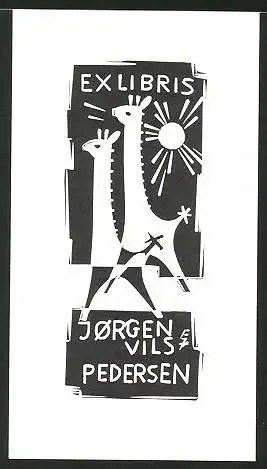 Exlibris Jörgen Vils Pedersen, Giraffen