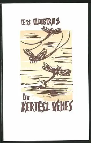 Exlibris Dr. Kertesz, Dénes, Libellen