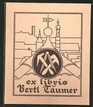 Exlibris Bertl Täumer, Bergarbeiter